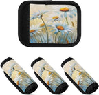 Qilmy Art Oil Painting Daisies Luggage Handle Wrap 4Pack Luggage Identifiers Tag Comfort Handle Grips Cover for Stroller Suitcase Bag Airplane Travel Accessories1878