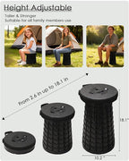 Spisces Upgraded Collapsible Stool,800 lbs Heavy Duty Capacity & Lightweight 2.6 lbs,18-Inch Portable Retractable Folding Stool for Adults,Camping,Fishing,BBQ,Travel