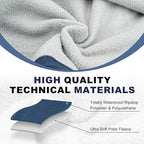 Fleece Waterproof Outdoor Blanket - Windproof Stadium Blanket for Camping, Picnics, and Sports Stay Dry and Comfortable 80"x 58"(Blue)