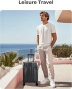BAGSMART Expandable Carry On Luggage 22x14x9 Airline Approved, 1OO% PC Lightweight Hard Shell Suitcase, 20 Inch Travel Luggage with Spinner Wheels, Waterproof Rolling Suitcase, Gray…