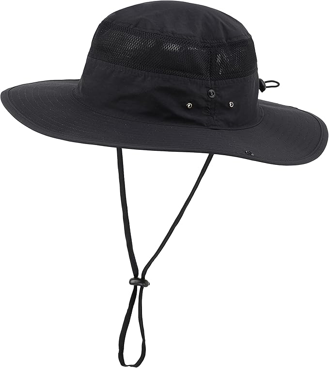 Connectyle Wide Brim Sun Hat for Men Breathable Cowboy Boonie Hat UPF 50+ Sun Protection Bucket Hat for Fishing Hiking