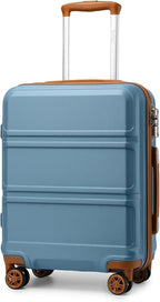 Kono 20'' Carry on Luggage Lightweight with Spinner Wheel TSA Lock Hardside Luggage Durable Small Carry on Suitcase Apricot Blue