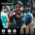 WILDREEDS 500ml Soft Flask, TPU Collapsible Soft Water Bottle for Hydration Pack, Running Vest, Folding Water Bottle for Hiking Cycling Climbing-1Pcs, Grey