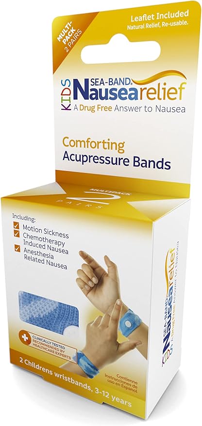 Sea-Band Anti-Nausea Acupressure Wristband for Motion Sickness, Child Size, 2 Pairs