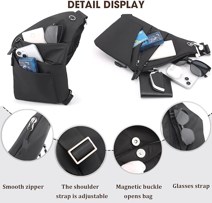 Crossbody Travel Bags for Women, New Theft Proof Safe Slim Sling Travel Purses, Personal Flex Shoulder Bag for Men Women