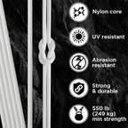 TECEUM 5/32" Paracord Rope 1000 – 1000ft / 200ft / 100ft / 50ft – Tactical Parachute Cord 4mm – 45+ Colors – Nylon String for Survival & Camping Gear – Stripe Cord for Survival – Utility Rope