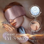 Silk Sleep Mask Soft Pressureless: 100% Mulberry Silk for Eye Skin Anti Wrinkles, Large Size for Total Blackout, Adjustable Wide Velcro Ear Cover