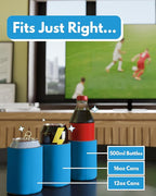 PartyPrints 100 Pack Robins Egg Blue Blank Can Cooler Sleeves, Customizable Bulk Insulated Foam Beer, Collapsible Plain Drink Holder, Cold Soda Insulator, 12oz Regular, 16oz Tall Cans
