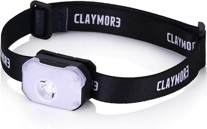 Claymore HEADY2 Black Rechargeable Wearable Light – 350 Lumens Headlamp 3 Light Modes USB-C Rechargeable IP54 Water-Resistant Up to 40 Hrs Runtime for Camping, Running, Outdoor