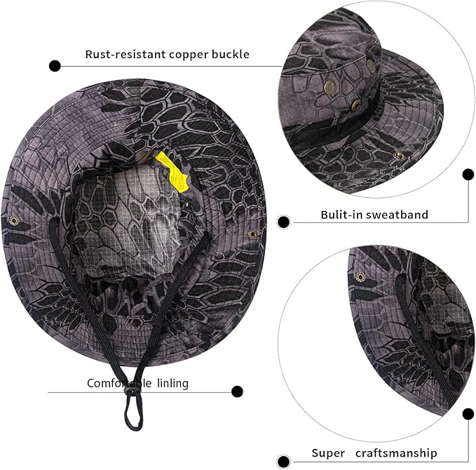 Sun Hats for Men Women Bucket Hat UPF 50+ Boonie Hat Foldable UV Protection Hiking Beach Fishing Summer Safari