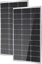 Traver Force 100W 12V 10BB Monocrystalline Solar Panel, Up to 25% High Efficiency Module with Grade A+ Cells, Waterproof for RVs, Motorhomes, Cabins, Marine, Boat，2pcs