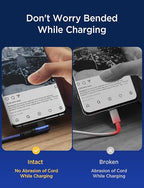 AINOPE Type C Cable [2-Pack, 6.6ft] 3.1A C Charger Cable Fast Charging Right Angle, Durable Nylon Braided USB C Cable Compatible with Galaxy S10 S9 S8 Plus S21, Note 10 9 8, LG (Blue)