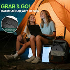 LED Light Up Camping Stool - 450lbs Weight Capacity & Adjustable Height (10 Levels), Compact Folding Chair Stool for Fishing, Hiking, Stadium, Outdoor Events