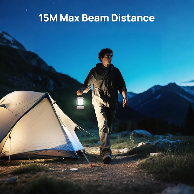 Consciot CL1 Mini Dual Light Sources LED Lantern, Retro Style Battery Powered Lamp, Dimmable Warm White and Daylight Modes, Up to 200H Run Time, Portable Atmosphere Lights for Indoor & Outdoor Use