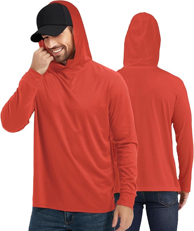 ProtectX High Visibility Sun Protection Lightweight Long Sleeve Hoodie, UPF 50+ Quick-Dry, SPF UV Shirt, Active Wear