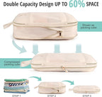 Expandable Compression Packing Cubes for Suitcases,6 Set Lightweight Compressible Travel Packing Organizer for Carry on Suitcase,Organizer Bags Set as Travel Essentials for Women