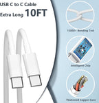 10FT for iPhone 17 16 15 Original Charger Fast Charging, Long USB C to C Charger Cable Cord with 20W Type C Fast Charger Block for iPhone 17 Pro Max/17Pro/16e/16 Pro/16 Plus/15/15 Pro max,iPad 3Pack