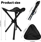 Travel Folding Camping Stool, 14.6 inches Tripod Chair and Maximum weight 300 lbs Outdoor Portable Party Chair Fishing Chairs Seat for Camping Fishing Hiking Gardening and Garden Painting Black