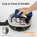 Propane Camping Stove 20,000 BTU - Portable 2 Burner Gas Stove with Adjustable Flame Control, Piezo Ignition, Carry Bag & Propane Adapter Hose, Folding Design for Camp, BBQ, Tailgating, Black