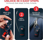 Keyless Luggage Locks TSA Approved, No Combination Needed, Lifetime Card Keys, Durable Metal Suitcase Lock for Travel Essentials & Checked Bags (Blue) (4 Pack)