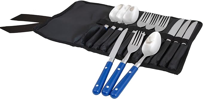 4-Person Enamelware Dining Set for Camping and Backpacking - Camping Gear Essentials for Camping and Backpacking by Caddis Sports