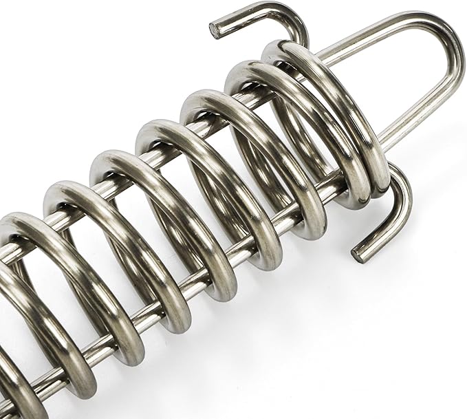 Suwimut 12 Pieces Tent Spring Buckle, Windproof Stainless Steel Rope Tensioner Awning Fixed Hook Buckle, Heavy Duty Tension Springs for Outdoor Camping, Dog Chain, Swing, Hammock Chair, Punching Bag