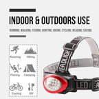 Lichamp Headlamp, 10 Pack 12 LED 3 Mode Portable Head Lamp Flashlight, Outdoor Lightweight Durable Headlight for Running, Camping, Reading, Fishing, Hunting, Walking, Jogging, Black + Red Color