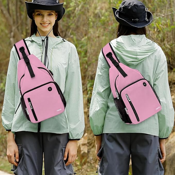 MOSISO Sling Backpack Bag, Crossbody Shoulder Bag Travel Hiking Daypack Chest Bag with Front Square Pocket&USB Charging Port
