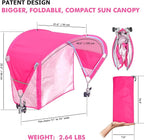 Universal Chair Umbrella Canopy, UPF 50+ Sun Shade with Adjustable Clamp, Fits Most Brands’ Beach, Camping, Lawn, Tanning, Zero Gravity, Lounge & Fishing Chairs, Patent Design