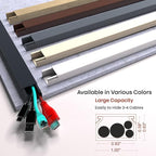 Black Cord Cover Wire Hider - 157in Large Cable Concealer, Cord Hider for Wall Mount TV, Cable Raceway Kit, Extension Cord Cover Indoor, Electrical Wire Cover, Cable Management Wall, Wire Molding
