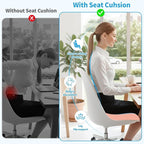 TranquilRelax XLarge Seat Cushion, Memory Foam Cushion for Long Sitting Hours on Office Chair, Home & Car, Non-Slip Chair Pad for Relieving Back & Sciatica & Hip & Coccyx Pain (Pink)