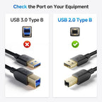Cable Matters USB Printer Cable - 6ft, USB A to B Cable, Compatible with Printer, External Hard Drive, Audio Interface, Scanner, MIDI Controller, MIDI Keyboard, Black