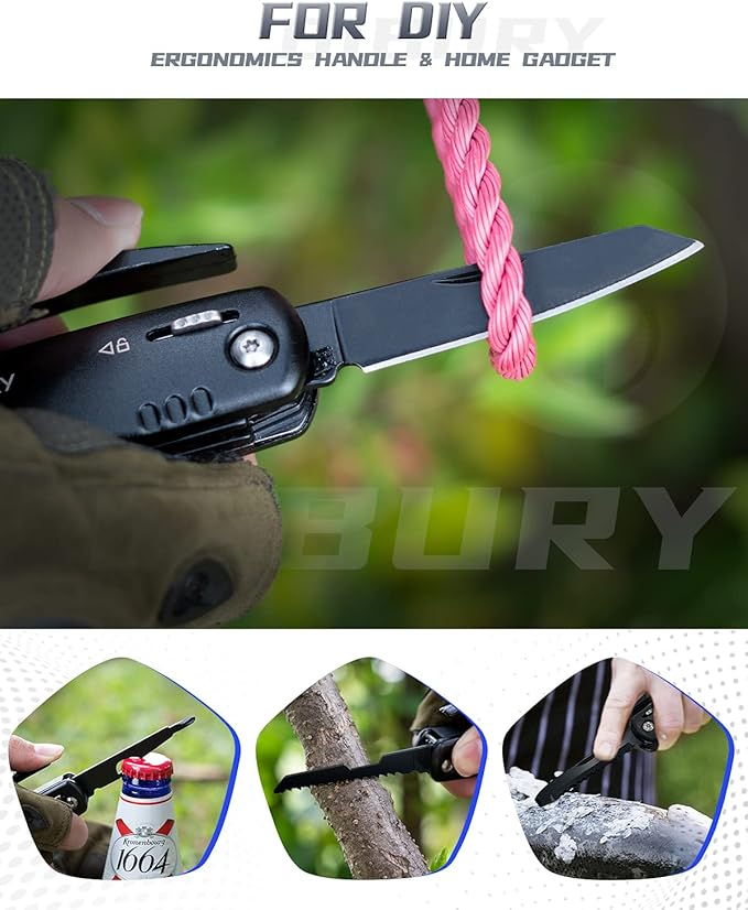 BIBURY Hammer Multitool Gifts for Dad Husband Grandpa, 12 in 1 Survival Gear Outdoor Multi Tool, Fathers Day Dad Gifts from Daughter Son and Wife, EDC Multi-Tool for Outdoor, Camping, Hiking