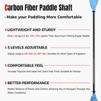 Angler Kayak Paddles Carbon Fiber Shaft and Plastic Blade, Floating Adjustable Fihsing Kayak Oars with Paddle Leash, 230-250cm/90-98 inch