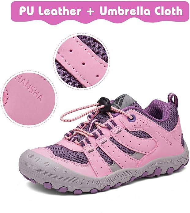 Mishansha Boy's Girl's Hiking Shoes Low Top Sneakers Outdoor Trekking Walking Climbing Running Shoes