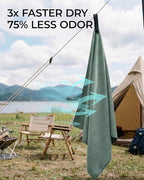 Quick Dry Microfiber Towel Travel, Beach & Camping Towels. Fast Drying, Super Absorbent & Ultra Compact for Travel, Bath, Gym, Swimming, 1 Pack, 48''x24'' Army Green
