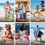 Dock & Bay Beach Towel - Quick Dry, Sand Free - Compact, Lightweight - 100% Recycled - Includes Bag - Tropicana Treat - Extra Large (200x90cm, 78x35)