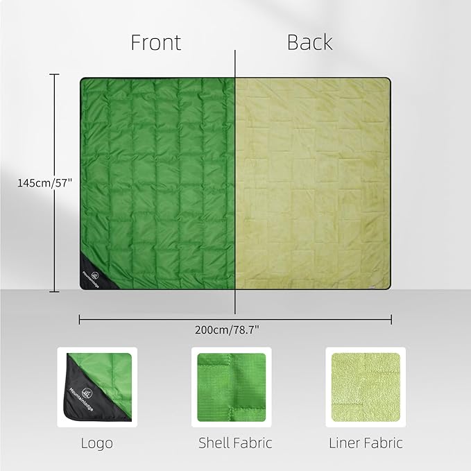 Outdoor Durable Green Camping Blanket for Adult&Kids,Portable Packable Waterproof Blanket for Travel,Backpacking and Take a Short Rest.