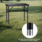 2ft Folding Camping Table with Storage Net, 3 Adjustable Height Max 29.5" Aluminum Small Folding Table, Portable Handle, Lightweight, for Travel Outdoor Beach Picnic Camp, 23.2" x 16", Black