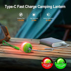 LETMY Rechargeable Camping Lights, 2 Pack Portable tent lights With 4 Lighting Modes, 150LM LED Camping Lantern, Only 20g Hanging Tent Lantern With Silicone Lanyard for Kids Hiking Backpacking Outages