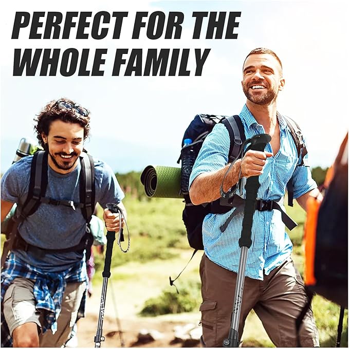 Trekking Poles - 2PC Hiking Poles for Backpacking, Ultralight Telescopic Walking Sticks, Aircraft-Grade 7075 Aluminum with EVA Foam Grips, Lightweight Hiking Sticks for Seniors Women Men