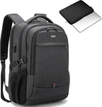 DUSLANG 17 Inch Laptop Backpack for Travel Water Resistant College Bookbag for Men/Women Laptop Bag with USB Charging Port and Tablet Sleeve Bag Compatible Protective Case, Black
