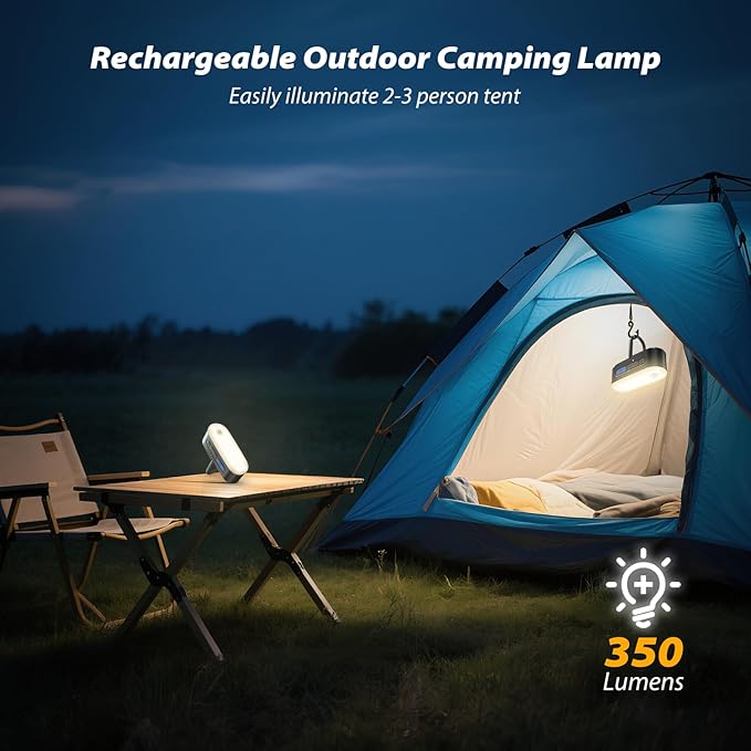 Motion Sensor Camping Lights,Rechargeable Camping Lantern, Portable Hanging Tent Lights,IPX5 Waterproof Emergency Light for Outdoor,SOS Mode Hurricane Power Outages,Magnet Work Light,1 Pack