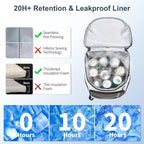 Backpack Cooler Insulated Leak Proof 33/49 Cans, 2 Insulated Compartments Thermal Bag, Portable Lightweight Beach Travel Camping Lunch Backpack for Men and Women