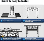 ALPHA CAMP Folding Camping Table, Portable Roll-up Table with Adjustable Height, Large Storage Bag and Carrying Bag, Tall Aluminum Table for Indoor & Outdoor Picnic BBQ Backyards Beach