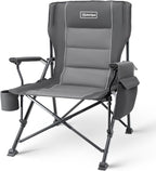 Oversized Folding Camping Chairs for Adults Heavy Duty, Support 500lbs Big and Tall High Back Camping Chairs for Heavy People Padded Lawn Chairs Camp Chairs for Patio,Beach,Camp,Lawn,Outdoor