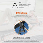 KingCamp Ultralight Camping Cot, Portable Folding Tent Camping Bed, Heavy Duty Sleeping Bed with Pillow for Adults Outdoor Backpacking Travel Hiking, Supports 350LBS, Blue/Black