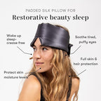 DROWSY Silk Sleep Mask. Face-Hugging, Padded Silk Cocoon for Luxury Sleep in Total Darkness. (Moonlight Shadow)