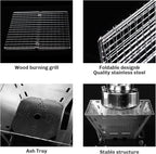 Fire Maple Maverick Wood Stove | Portable Durable Stainless Steel Campfire Stove with Grill | Ideal for Camping Backpacking Hiking Trips (Square Version)