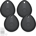 FIQI Air Tracker Tags 4-Pack (Black) – Compatible with Apple Find My (iOS Only), Bluetooth 5.4 Item Locator with Smart Tag for Wallet, Keys, Luggage & Bags, 90 dB+ Alert, 7g Lightweight, Matte Finish